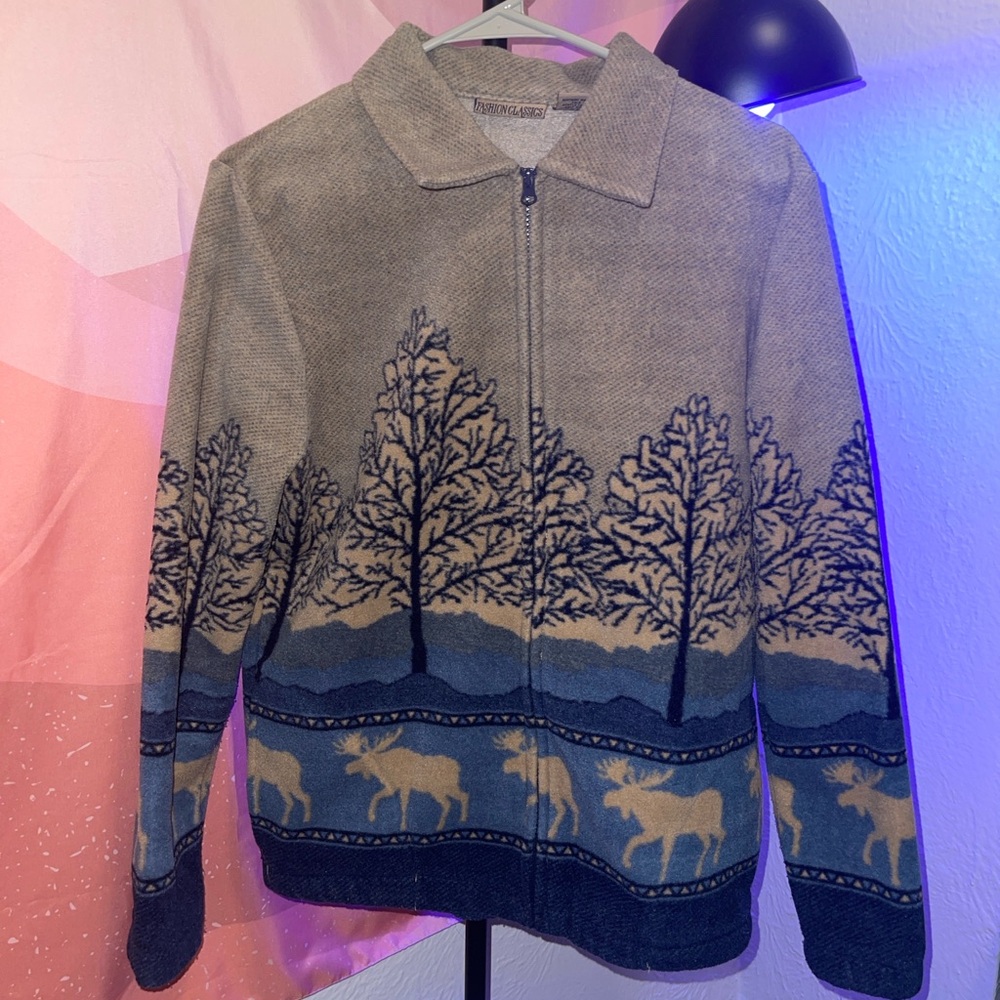 Vintage Fleece Patterned Jacket
